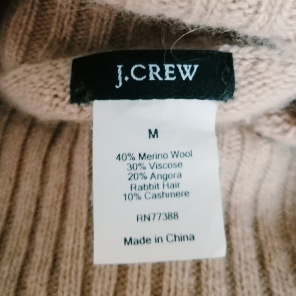 NWOT J Crew Wool Angora Cashmere Turtleneck Camel - Picture 4 of 4
